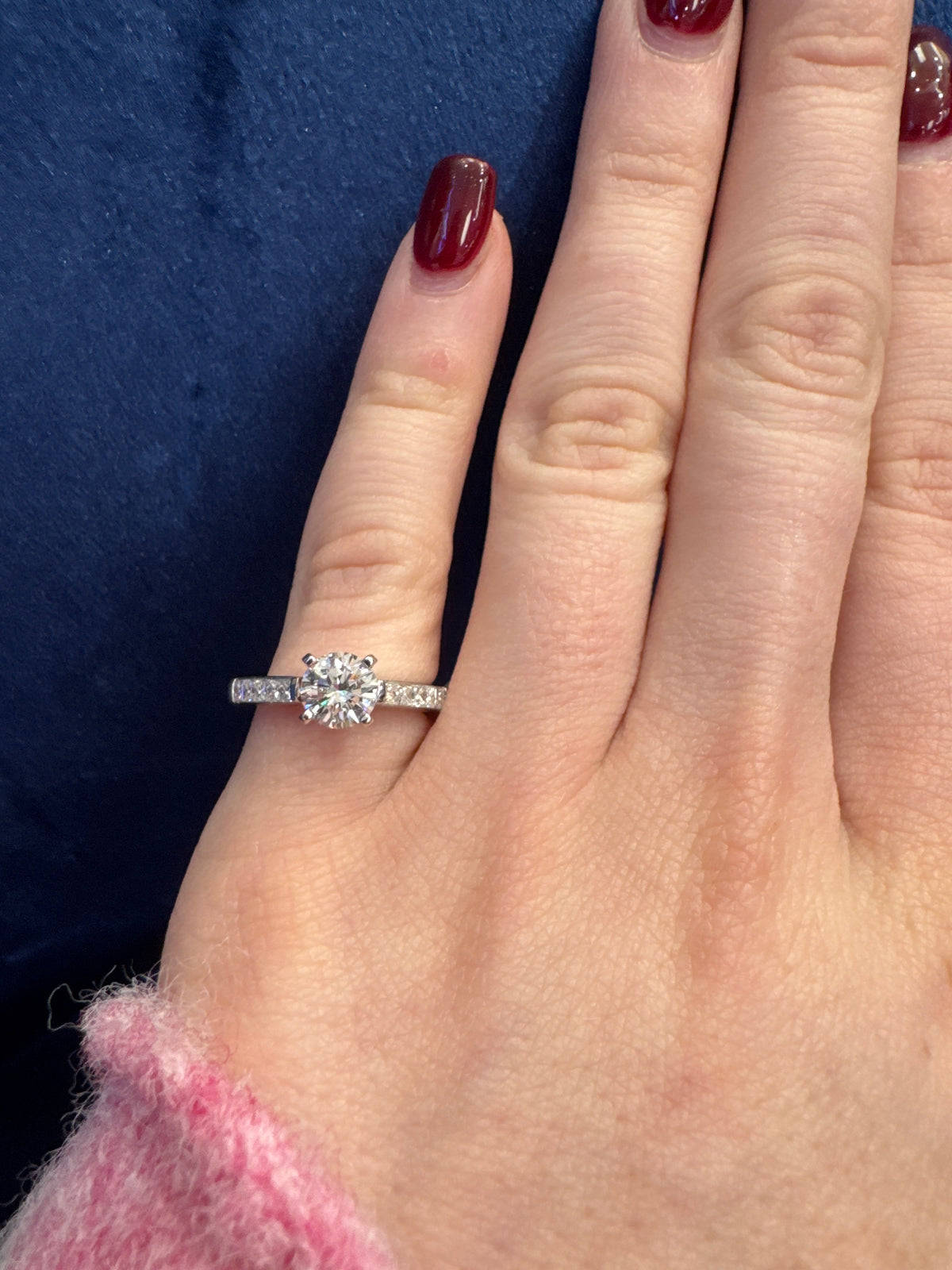 .82ct Round Diamond Set in Custom Platinum & Diamond Mounting Sz 4 3/4