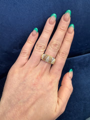 Natural Diamond Fashion Ring in 14K Yellow Gold Sz 8.5
