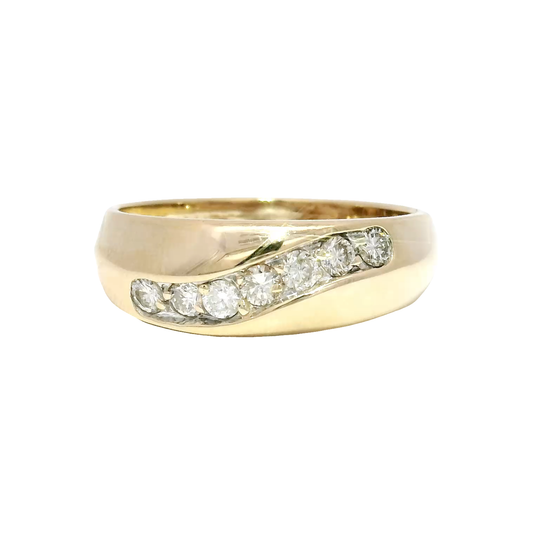 Natural Diamond Men's Ring Set in 14K Yellow Gold