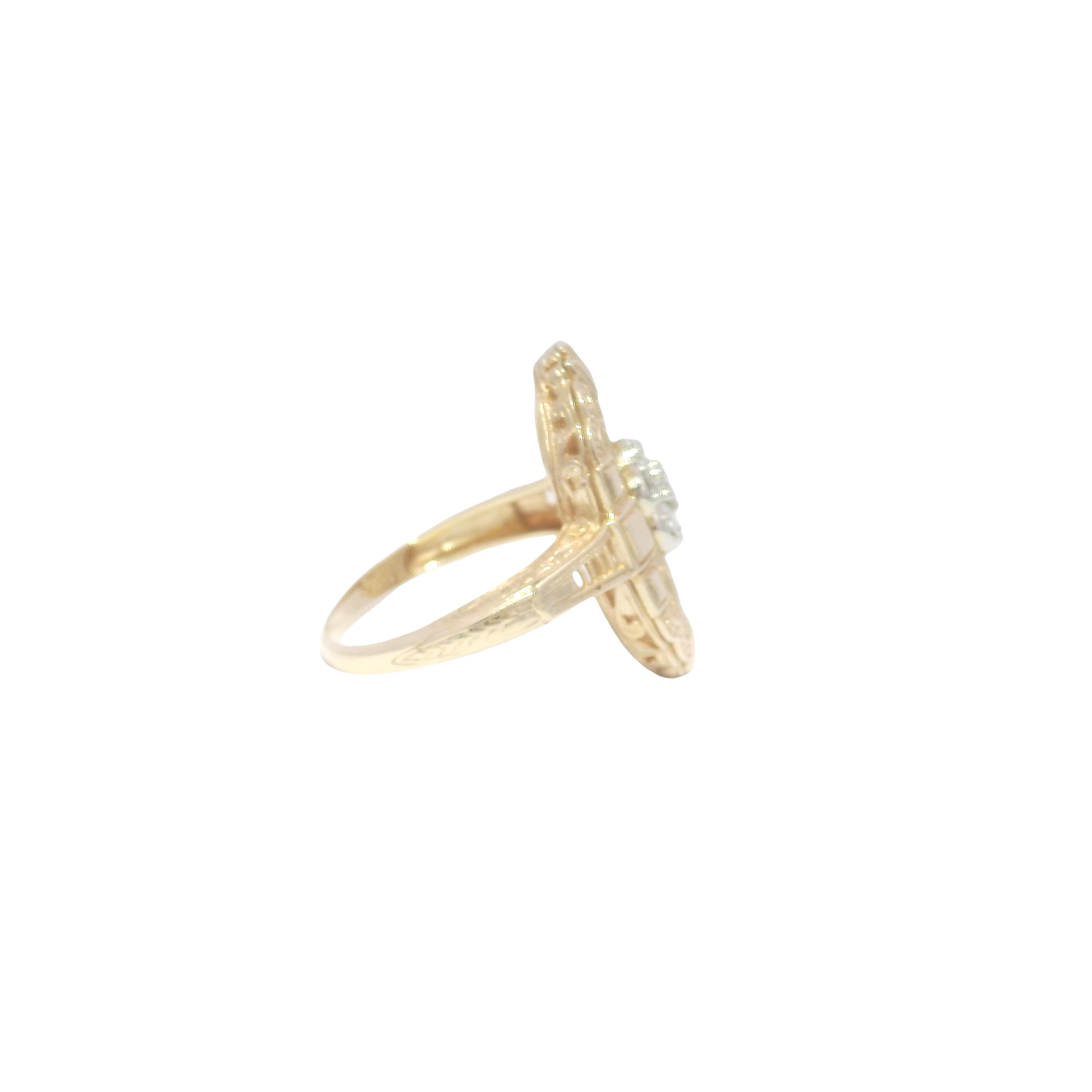 Vintage Style Diamond Estate Ring in 14K Yellow Gold