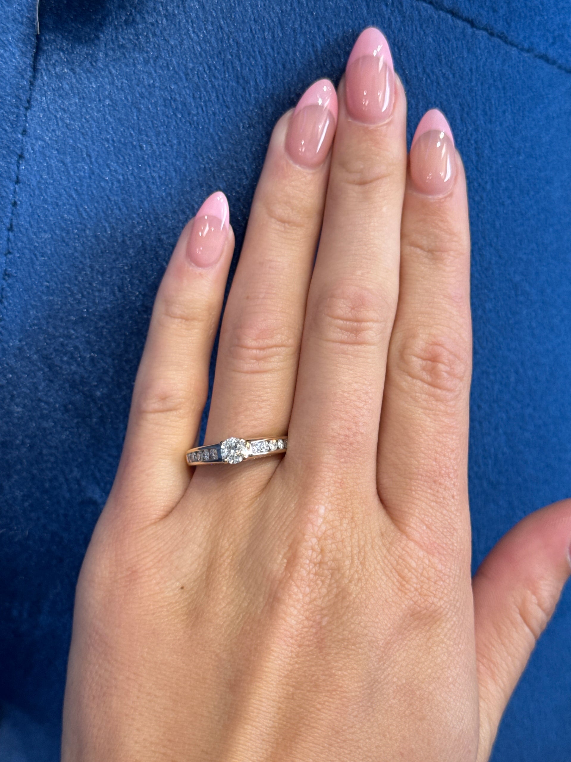 Natural Round Diamond Engagement Ring Set in 14K Yellow Gold Ornate Mounting