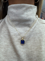 David Yurman Lapis Lazuli Amulet in Solid 18K Yellow Gold