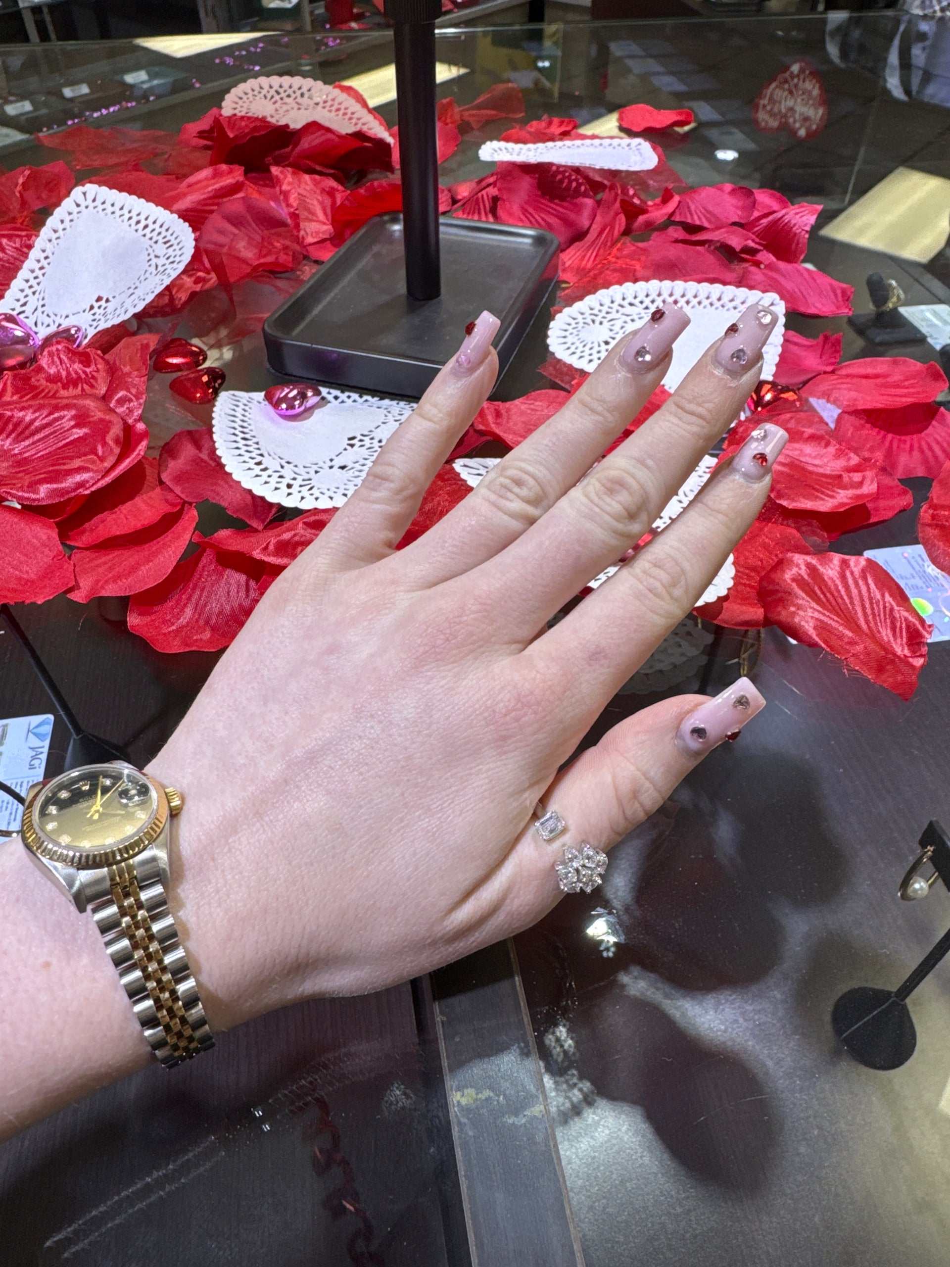 2.25cttw. F VS Emerald & Pear Lab Grown Diamond Ring in 14K White Gold