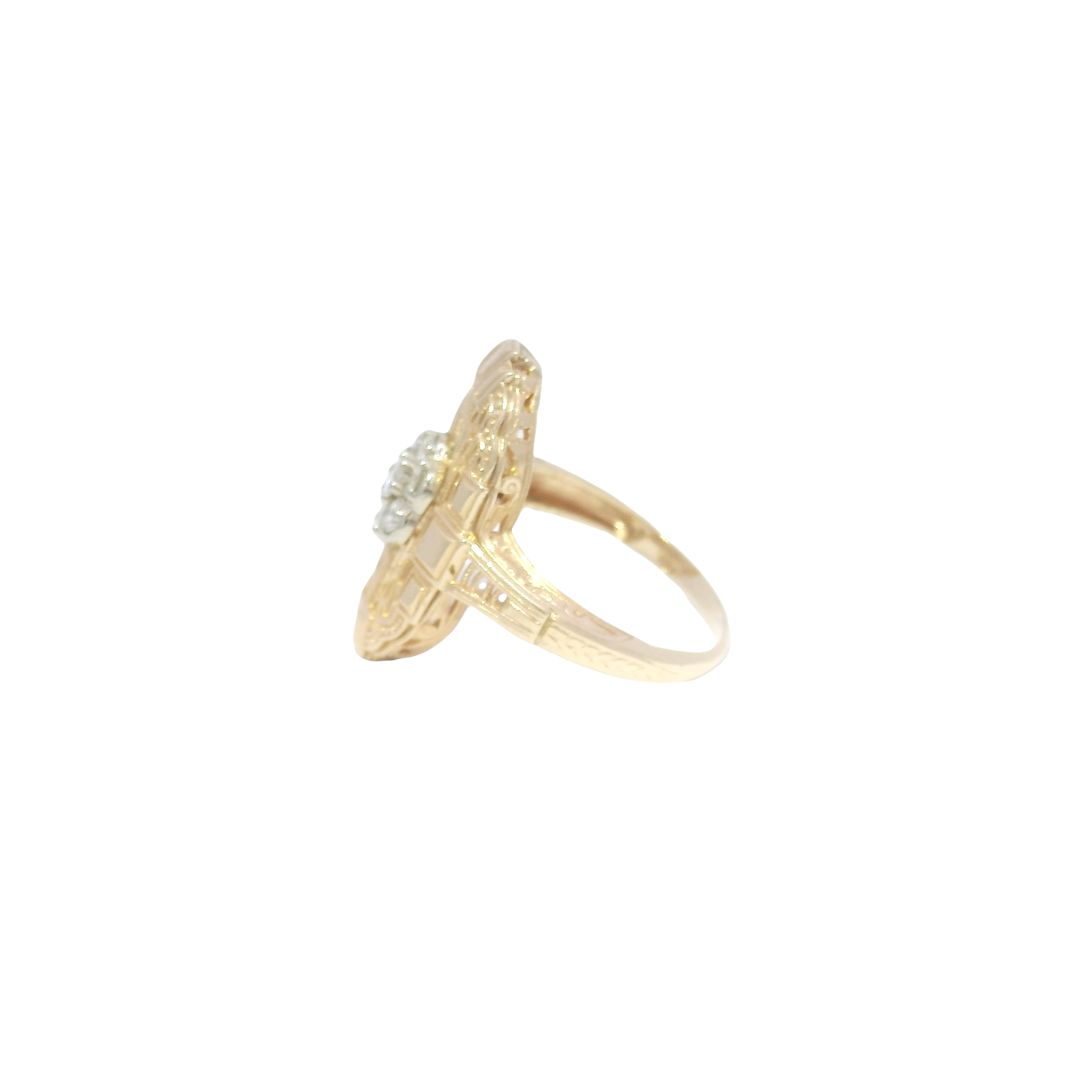 Vintage Style Diamond Estate Ring in 14K Yellow Gold