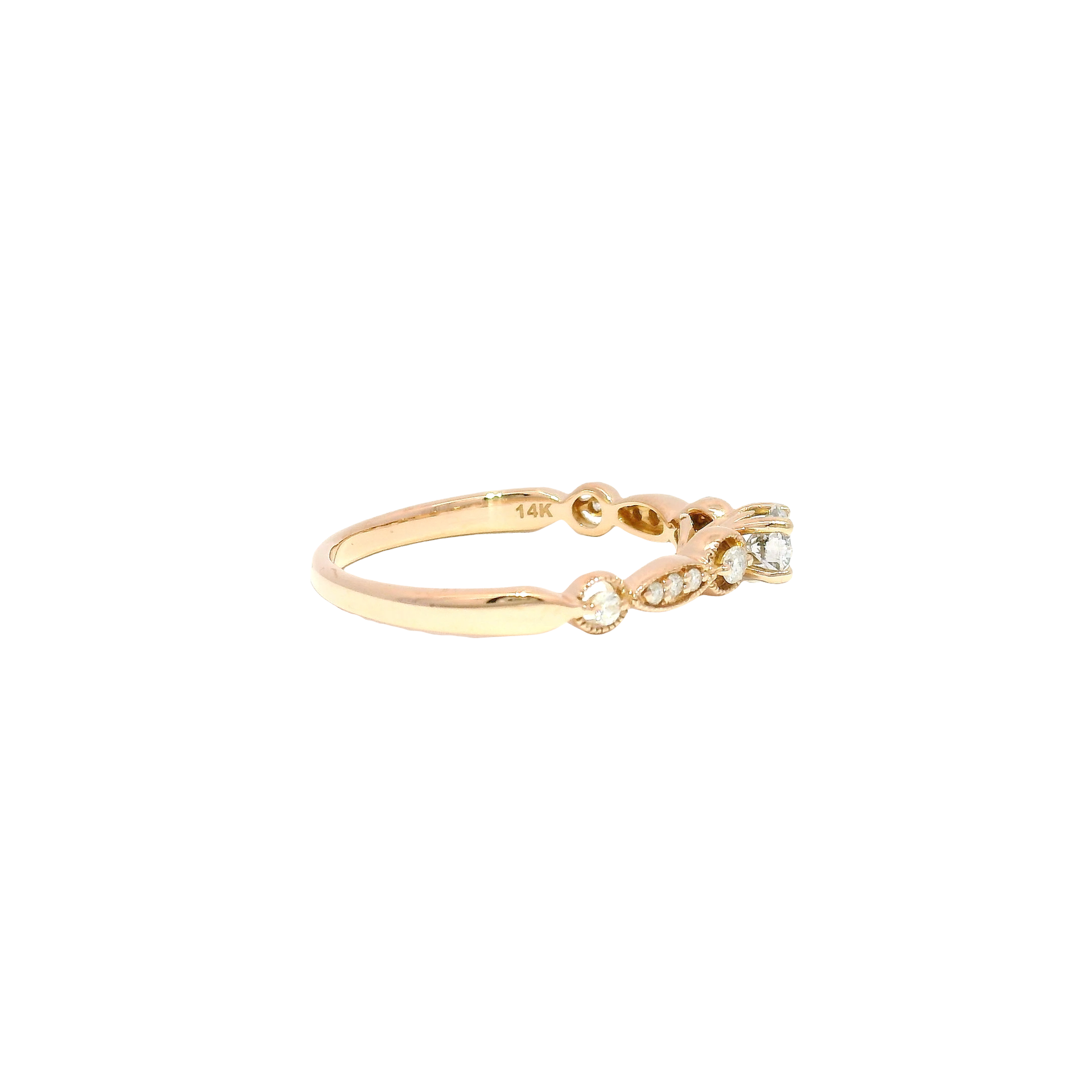 Adrianna Papell Natural Round Diamond in 14K Rose Gold Sz 8