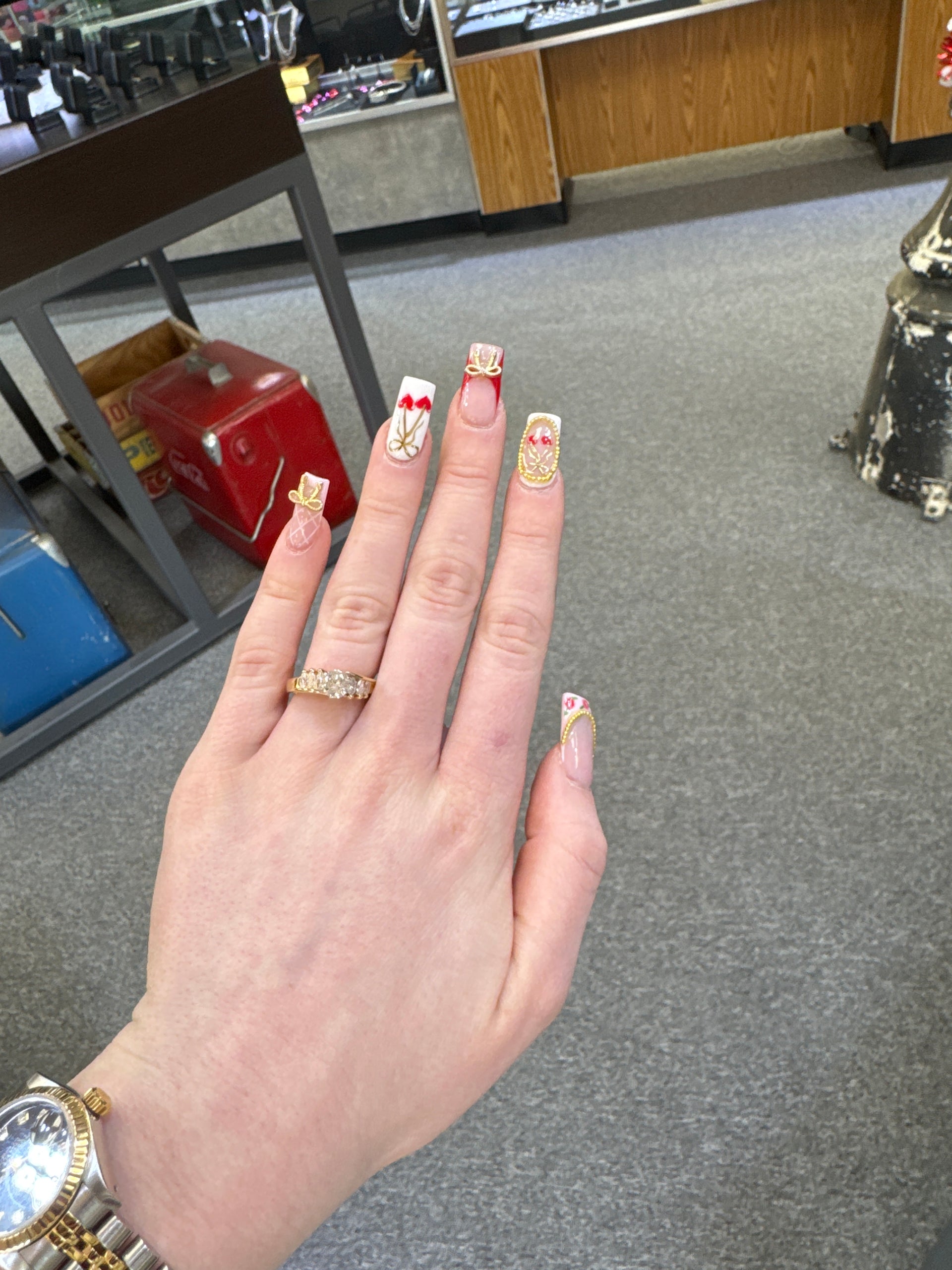 1.23cttw. Natural Round (laser drilled) Diamond & Marquise Engagement Ring in 14K Yellow Gold
