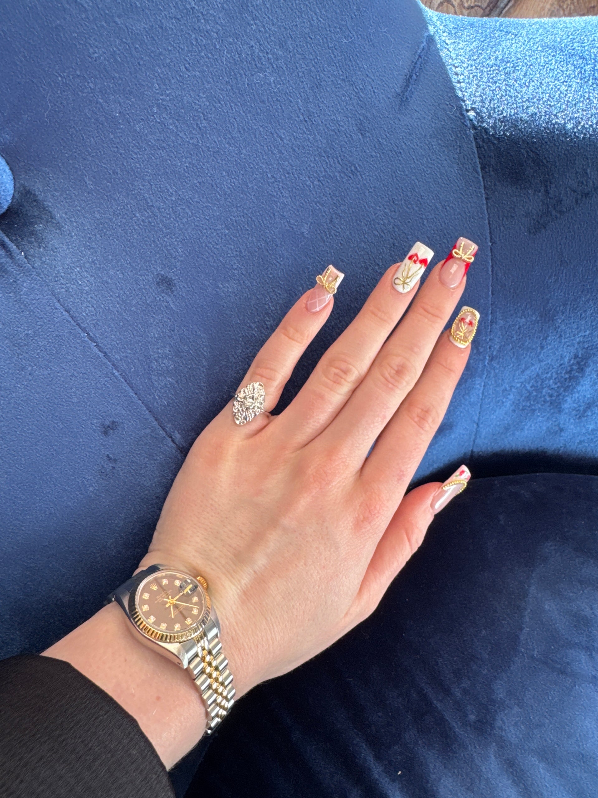 Vintage 14K White Gold Natural Diamond Ring