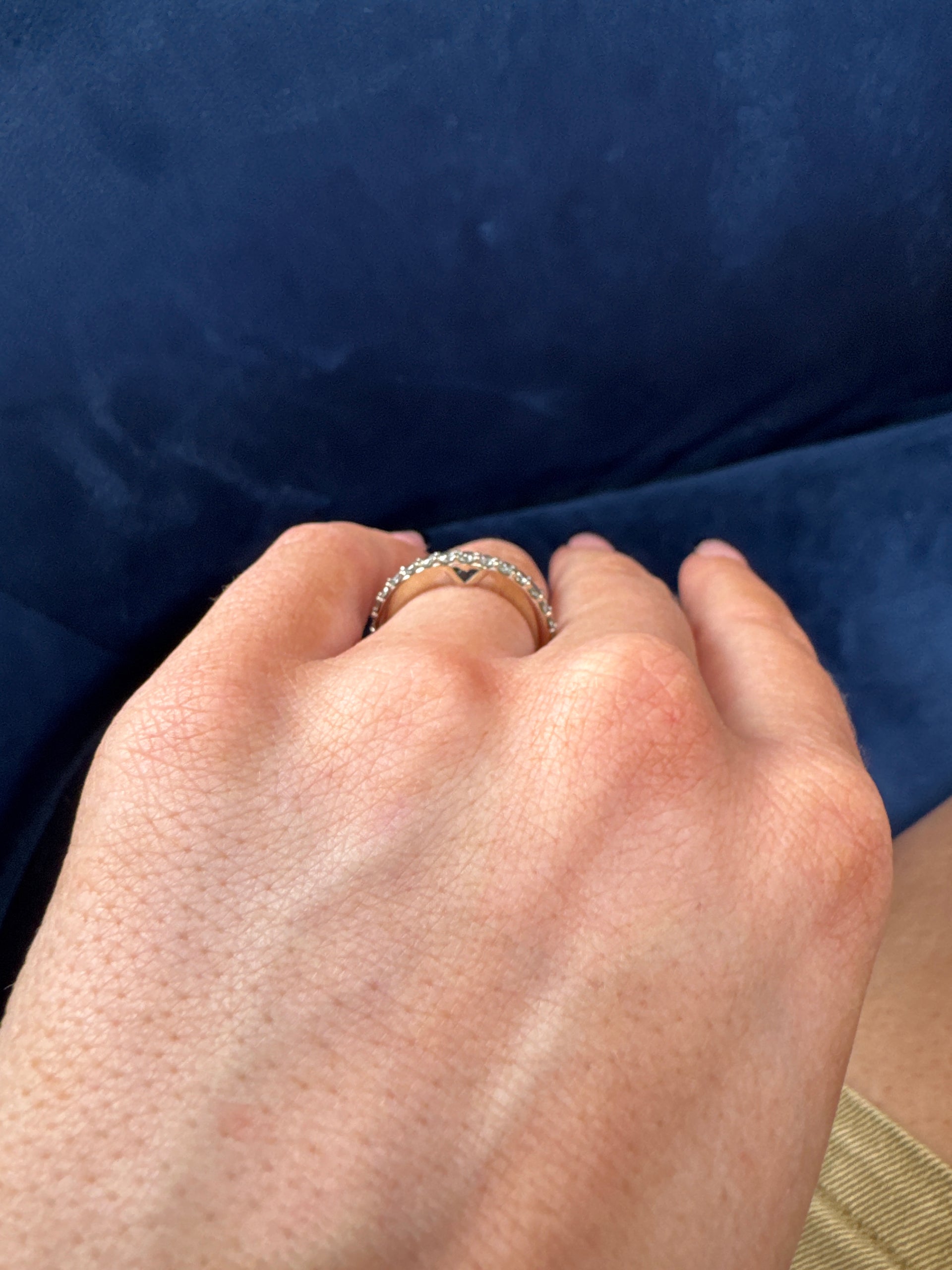 Natural Diamond Band with Sapphire Accents in 14K White Gold