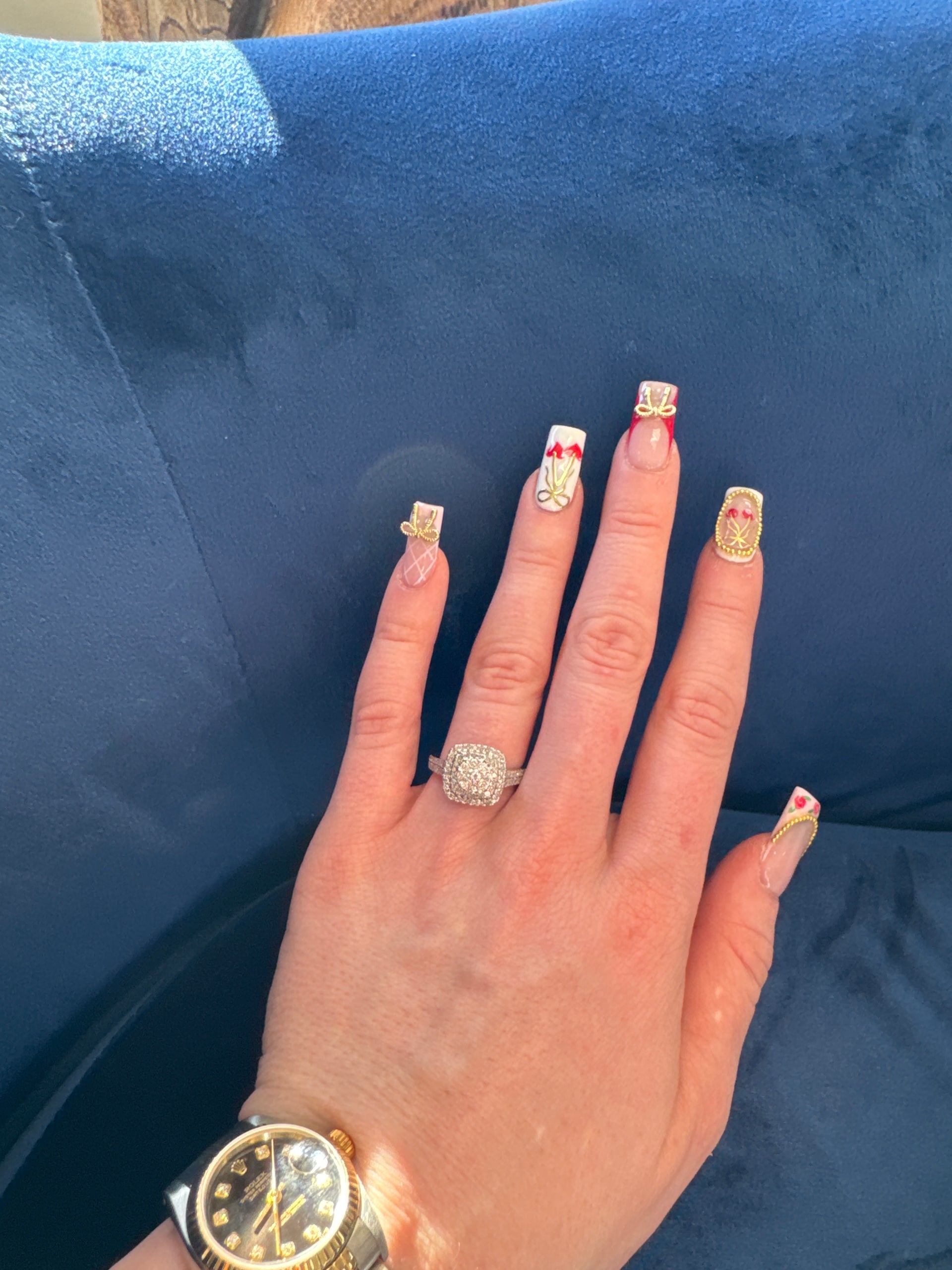 Natural Diamond Cluster Setting in 10K White Gold