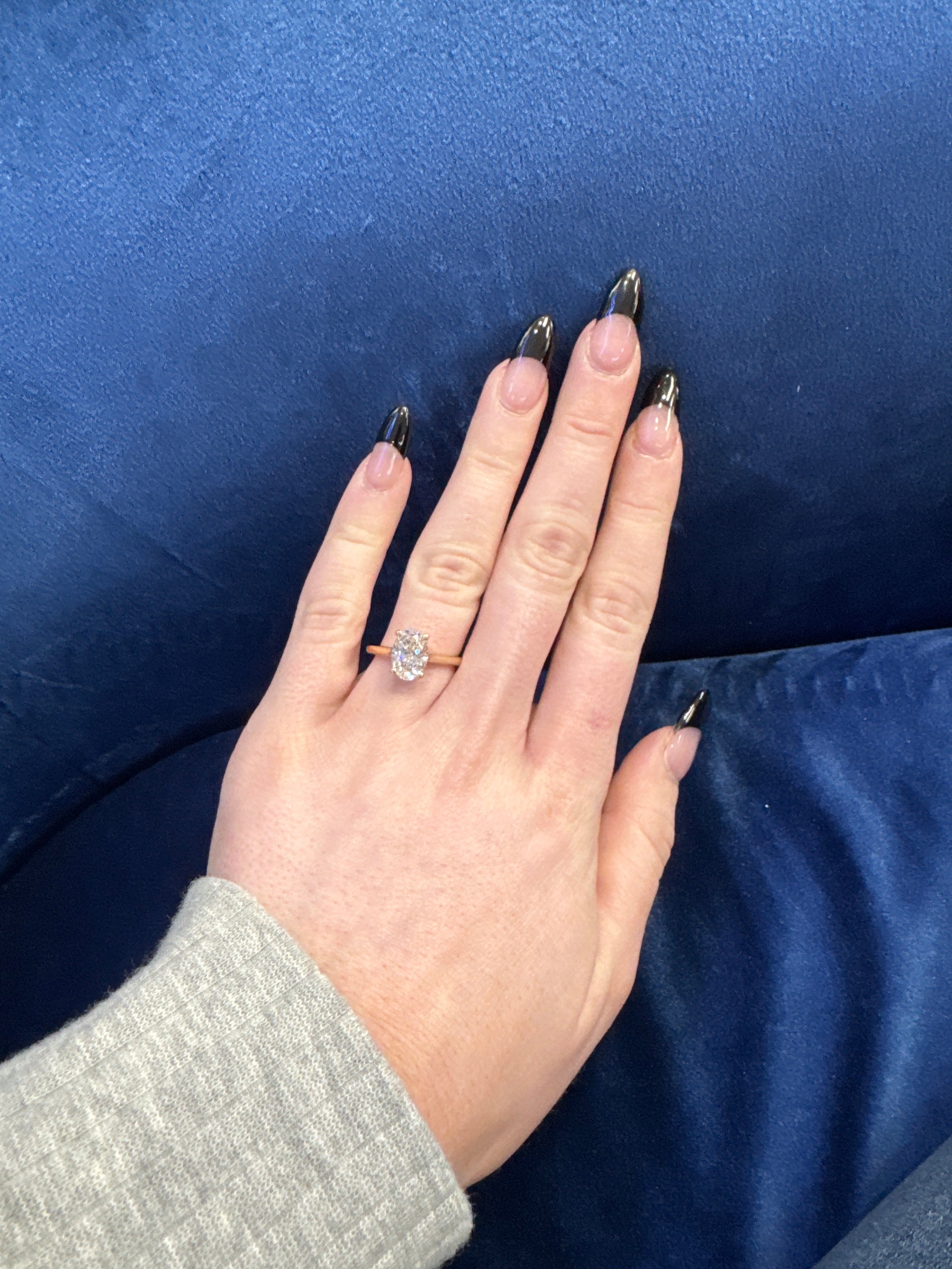 2.07ct. F VS1 Lab Grown Oval in 14K Yellow Gold Cathedral