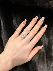2.06ct. E VS1 Lab Grown Round Diamond Engagement in Halo Sz 6