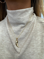 David Yurman Roman Claw Amulet in Solid 18K Yellow Gold on 14K Yellow Gold Rope Chain