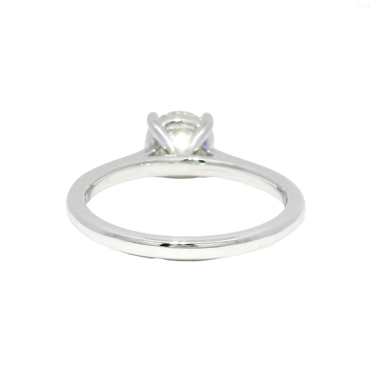 1.25ct Natural Round Diamond in 14K White Gold Cathedral Mounting