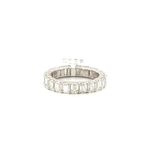 Emerald Cut Lab Grown Diamond Eternity Band in 14K White Gold
