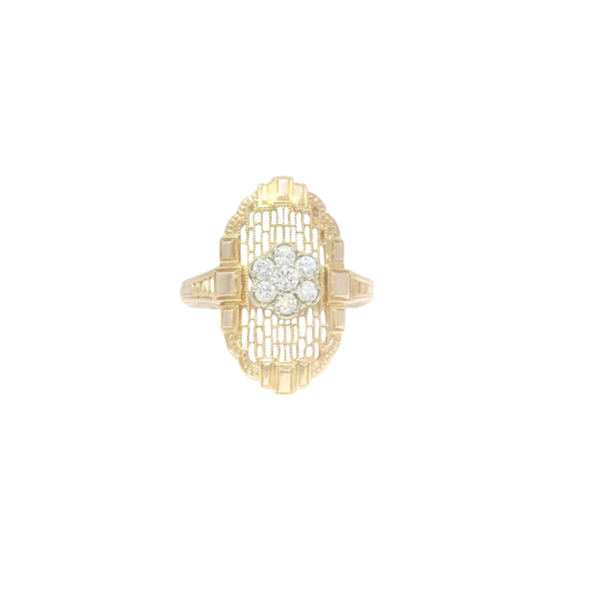 Vintage Style Diamond Estate Ring in 14K Yellow Gold