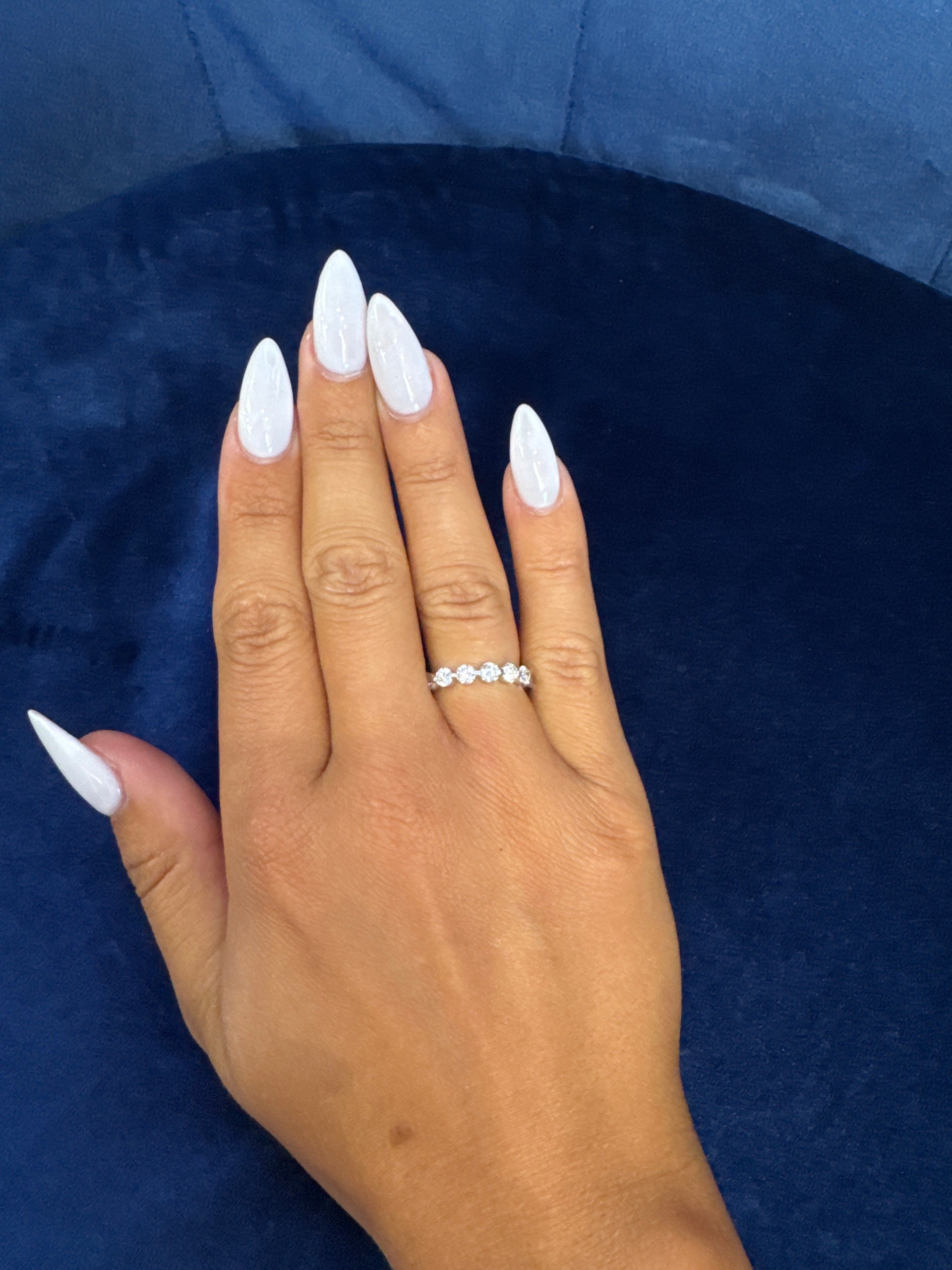 Shared Prong Lab Grown Diamond Band in 14K White Gold