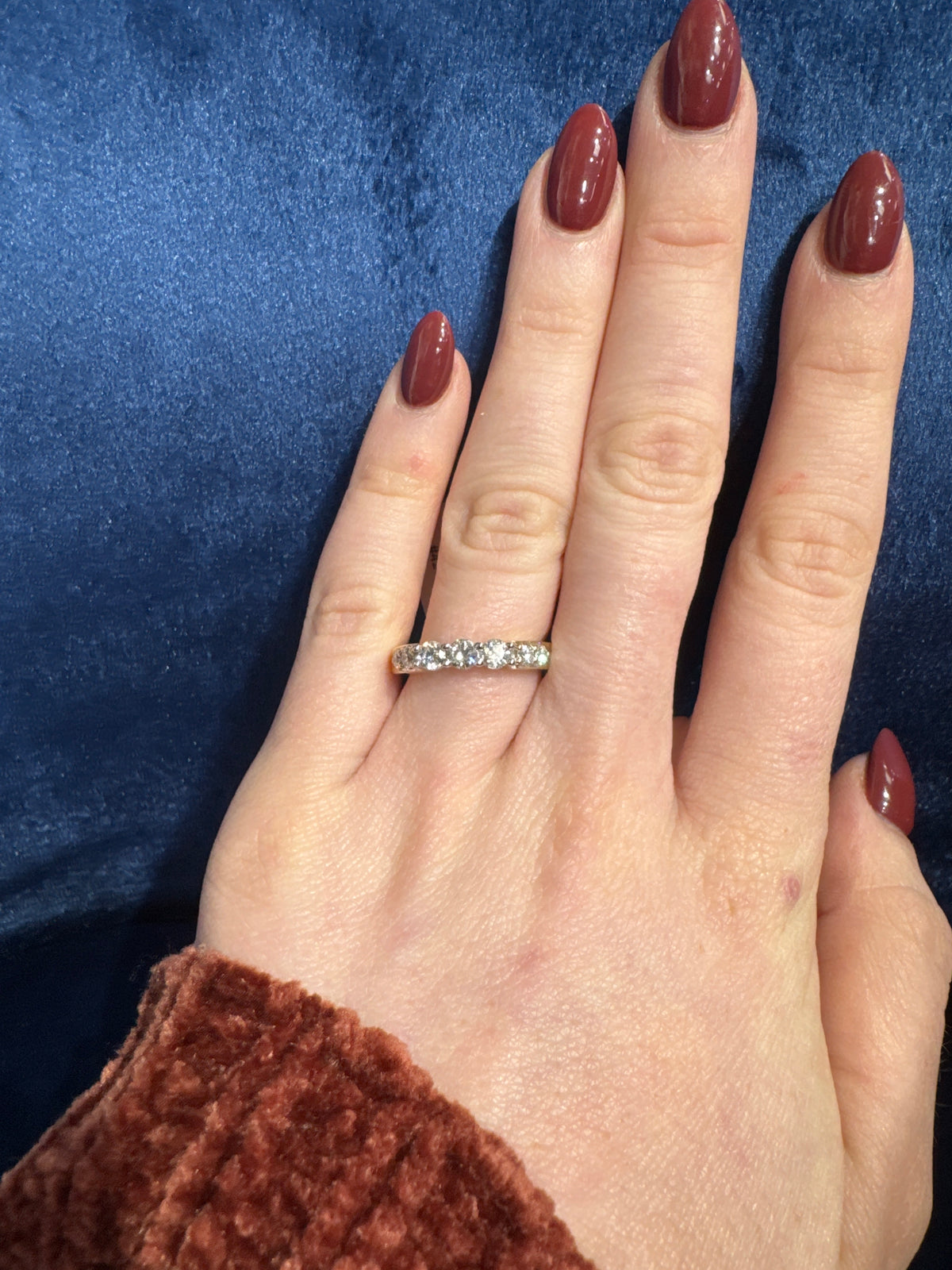 Natural Diamond Tiered Ring in 14K Yellow Gold Sz 7