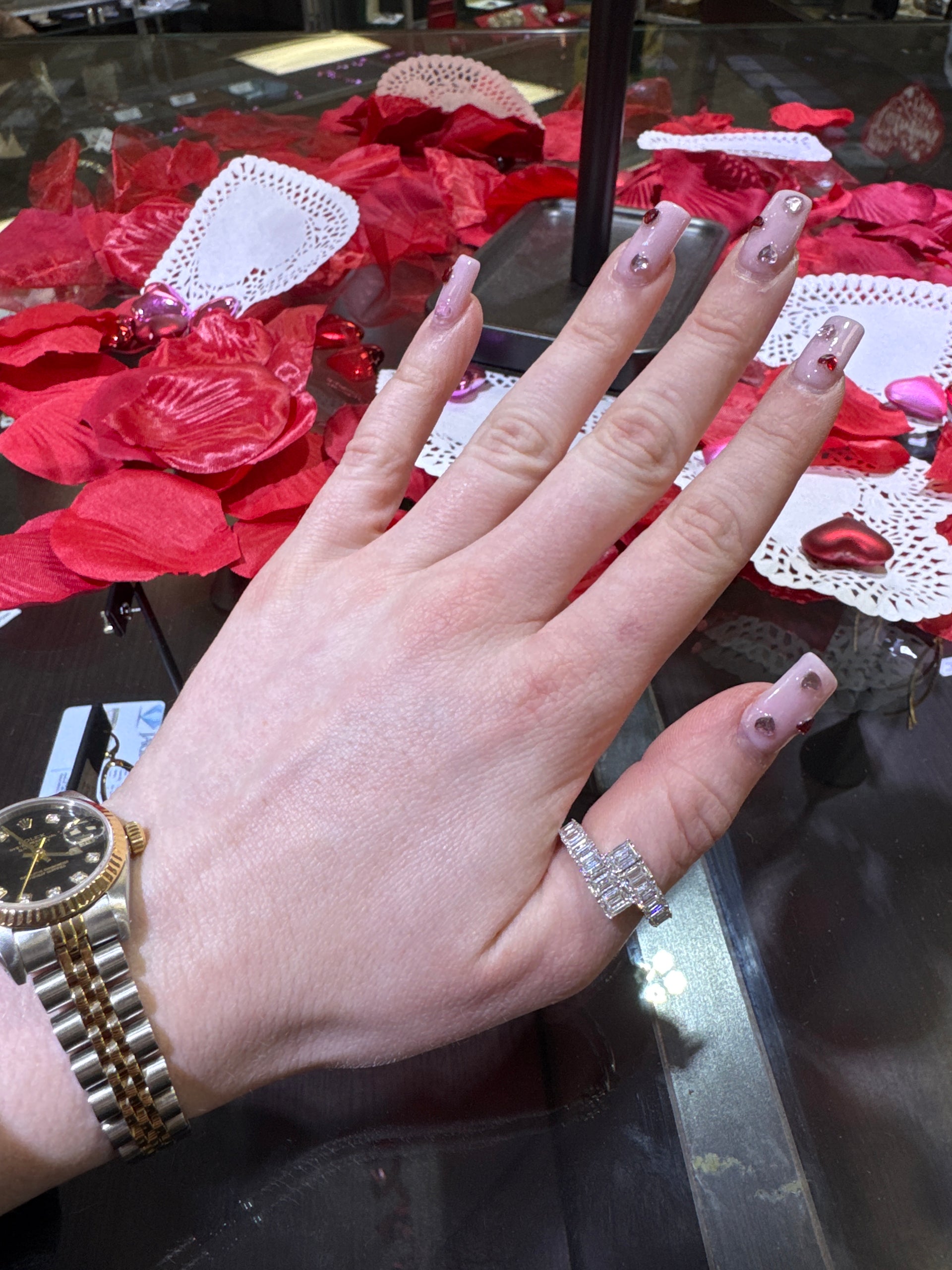 Graduated Lab Grown Emerald Diamond Fashion Band