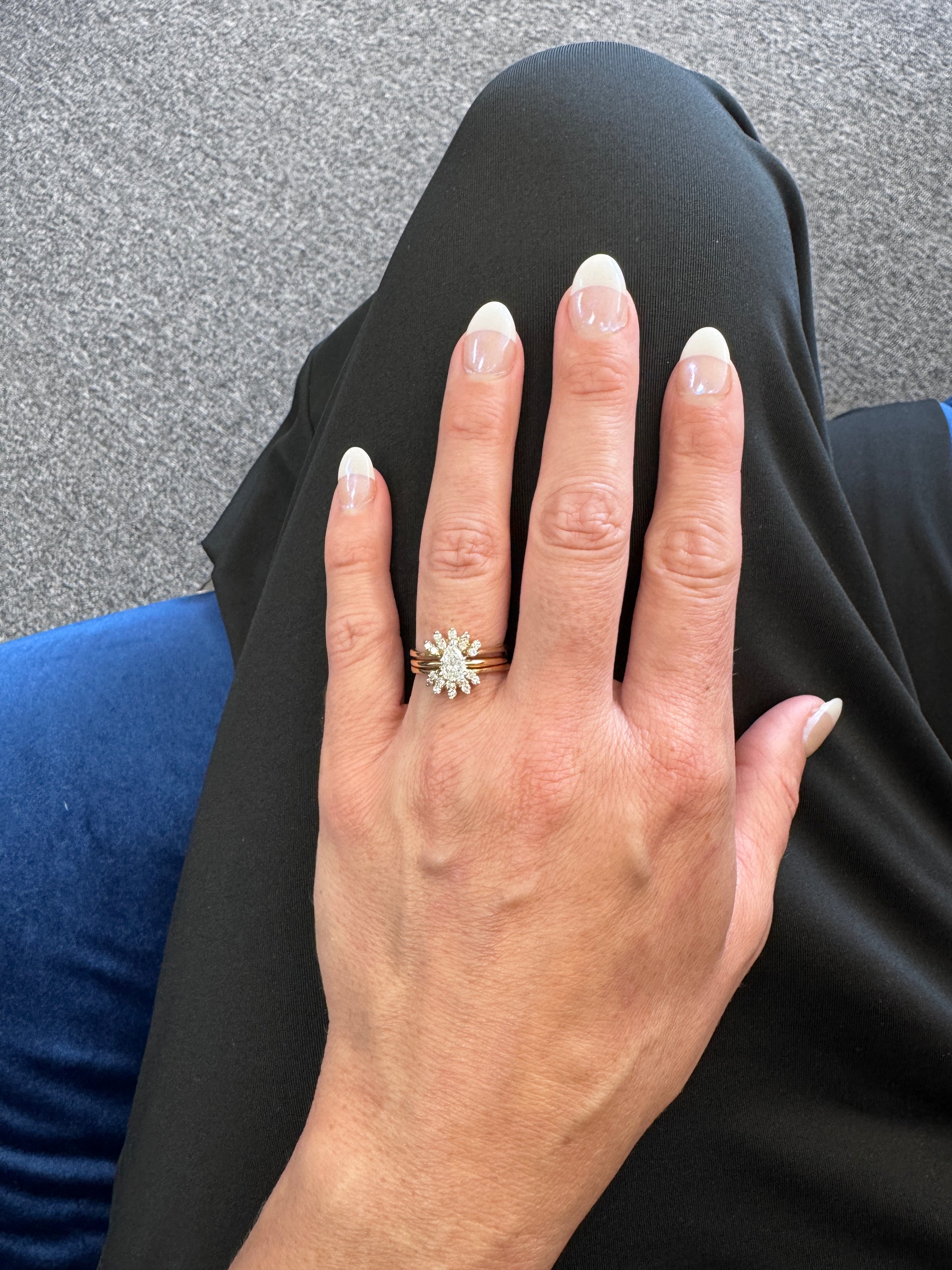 Pear Shaped Diamond Ring With Matching Guard