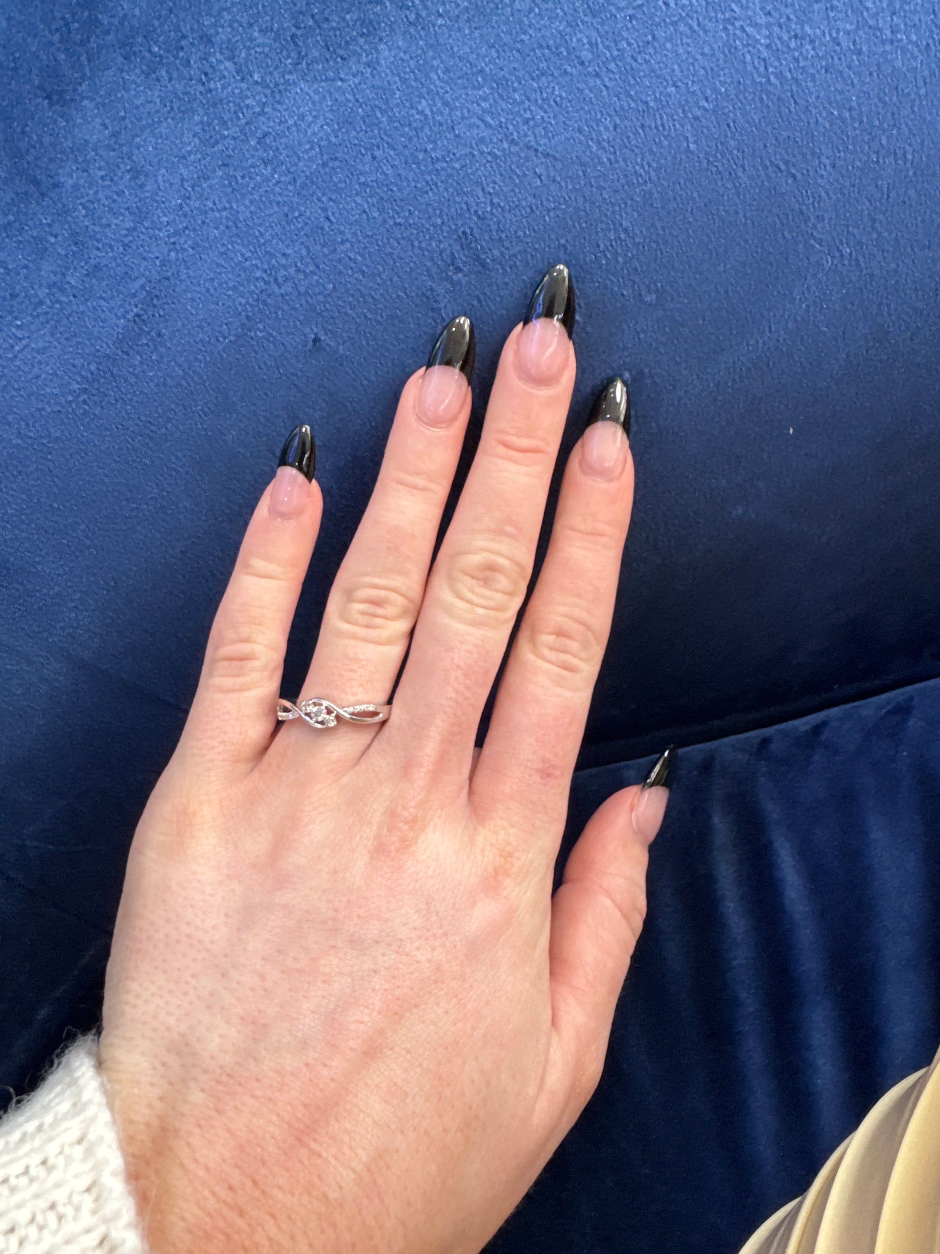 Three Stone Fashion Ring in 14K White Gold