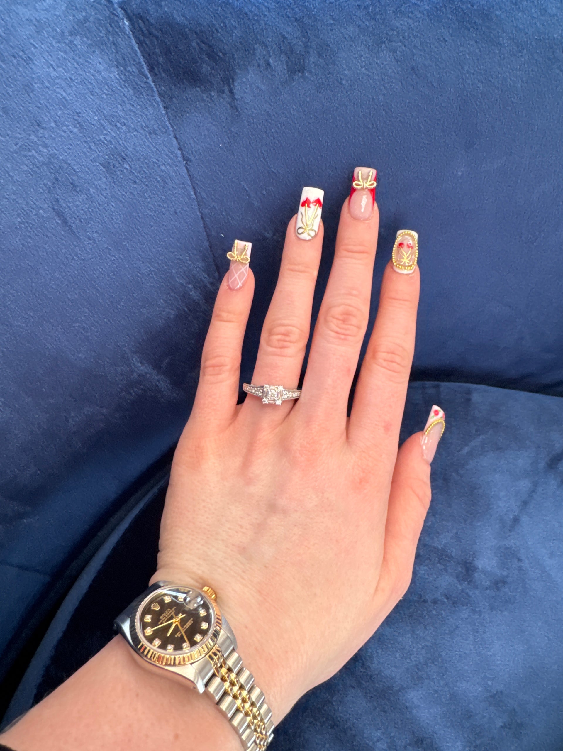 Natural Diamond Engagement Ring Set in 10K White Gold