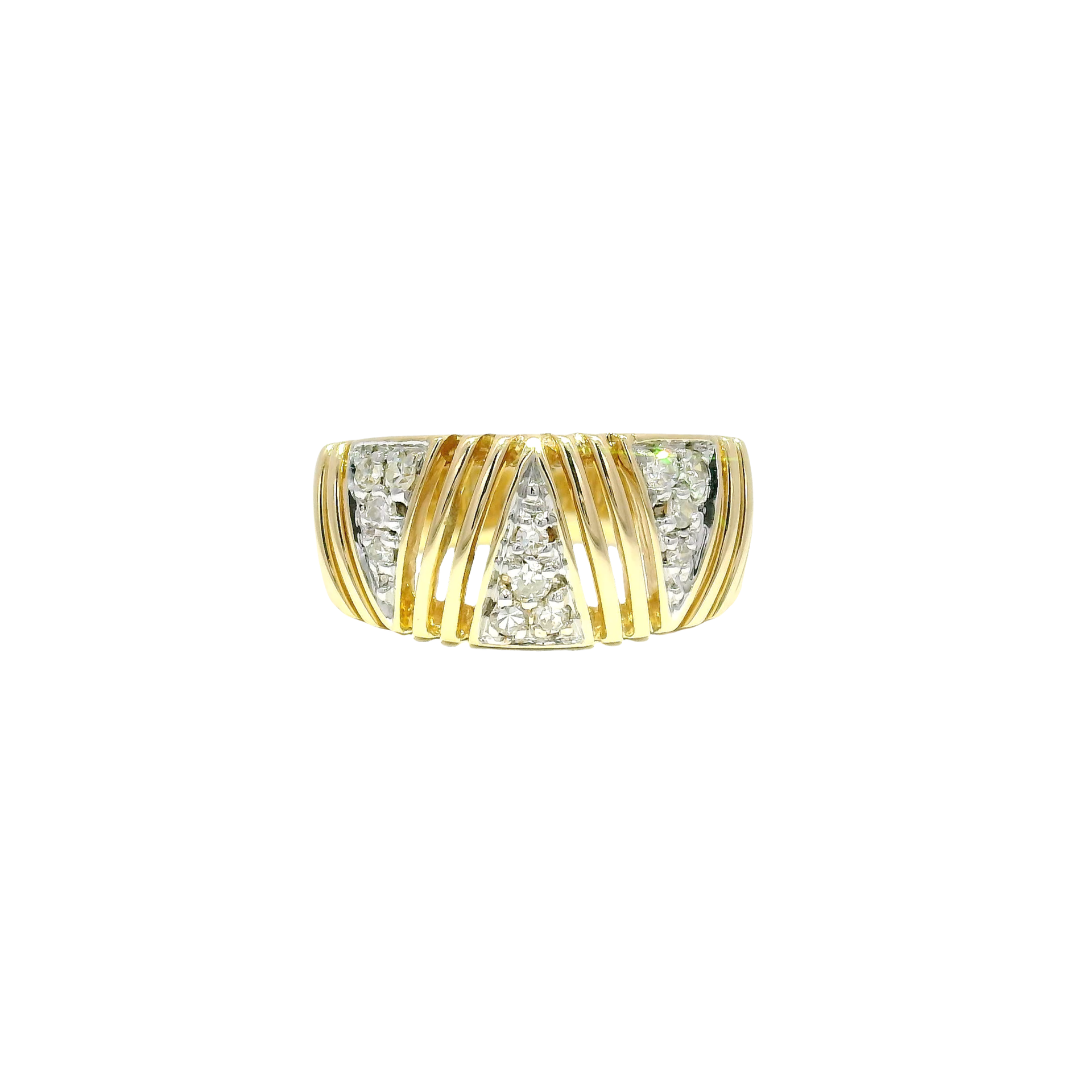 Natural Diamond Fashion Ring in 14K Yellow Gold Sz 8.5