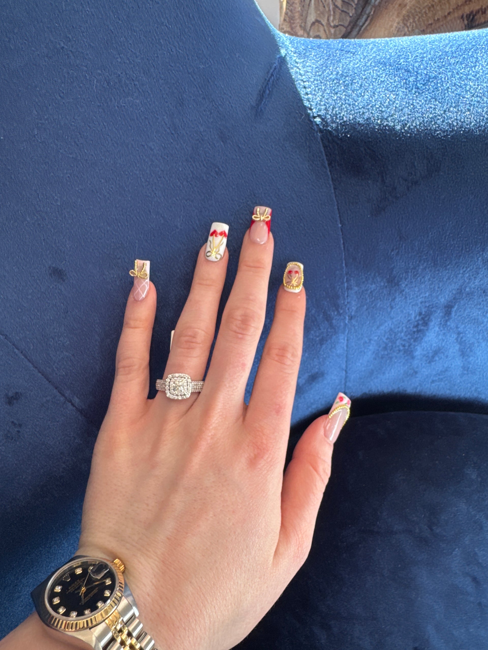 Diamond Engagement Ring Set in 14K White Gold