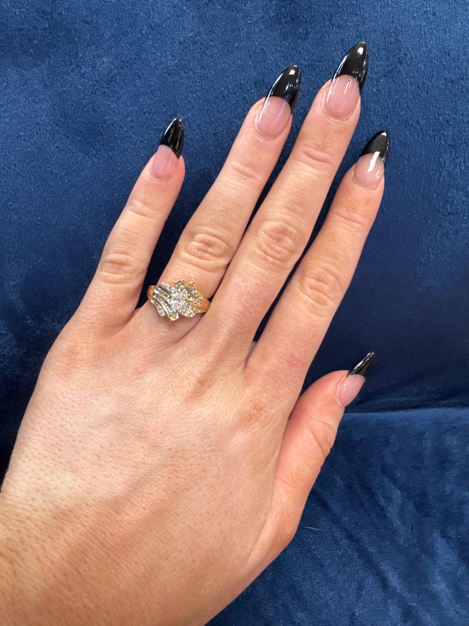 Natural Marquise Diamond Ring in 14K Yellow Gold