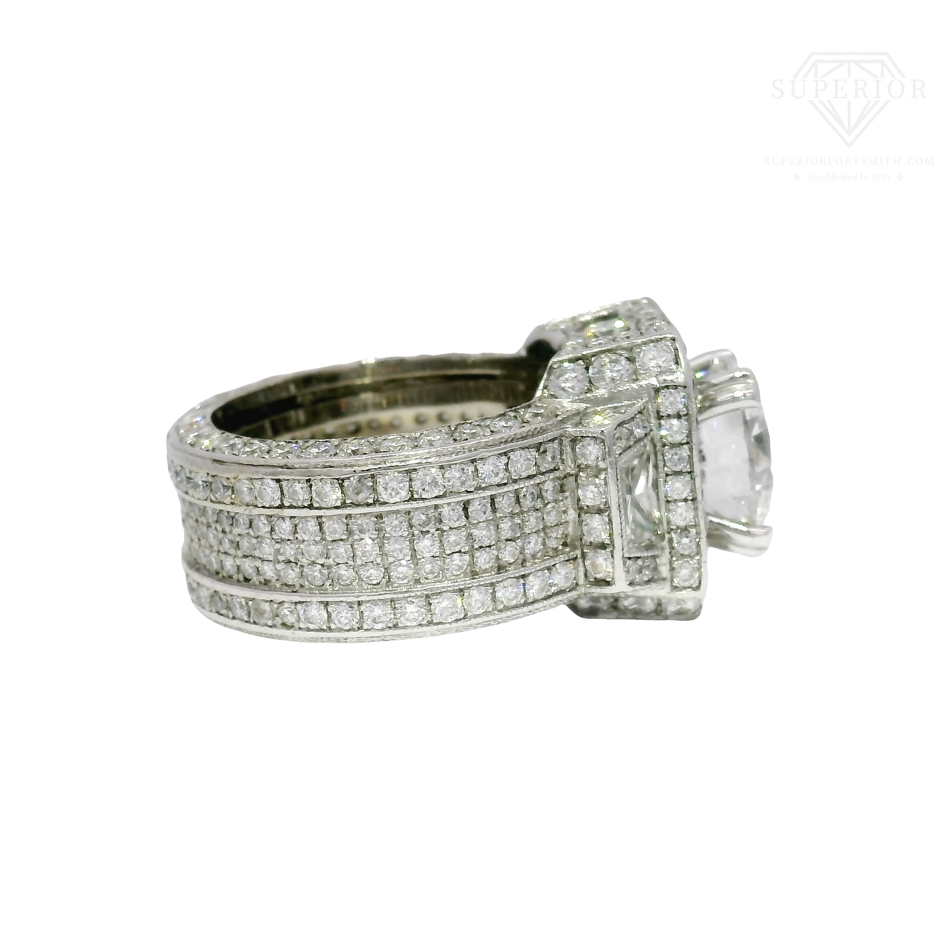 3.01ct. E VS1 Lab Grown Round in High End Custom Natural Mounting