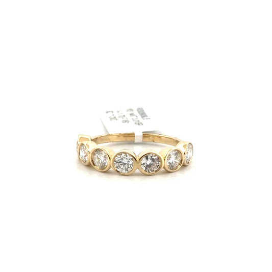 Bezel Set Lab Grown Diamond Band in 14K Yellow Gold