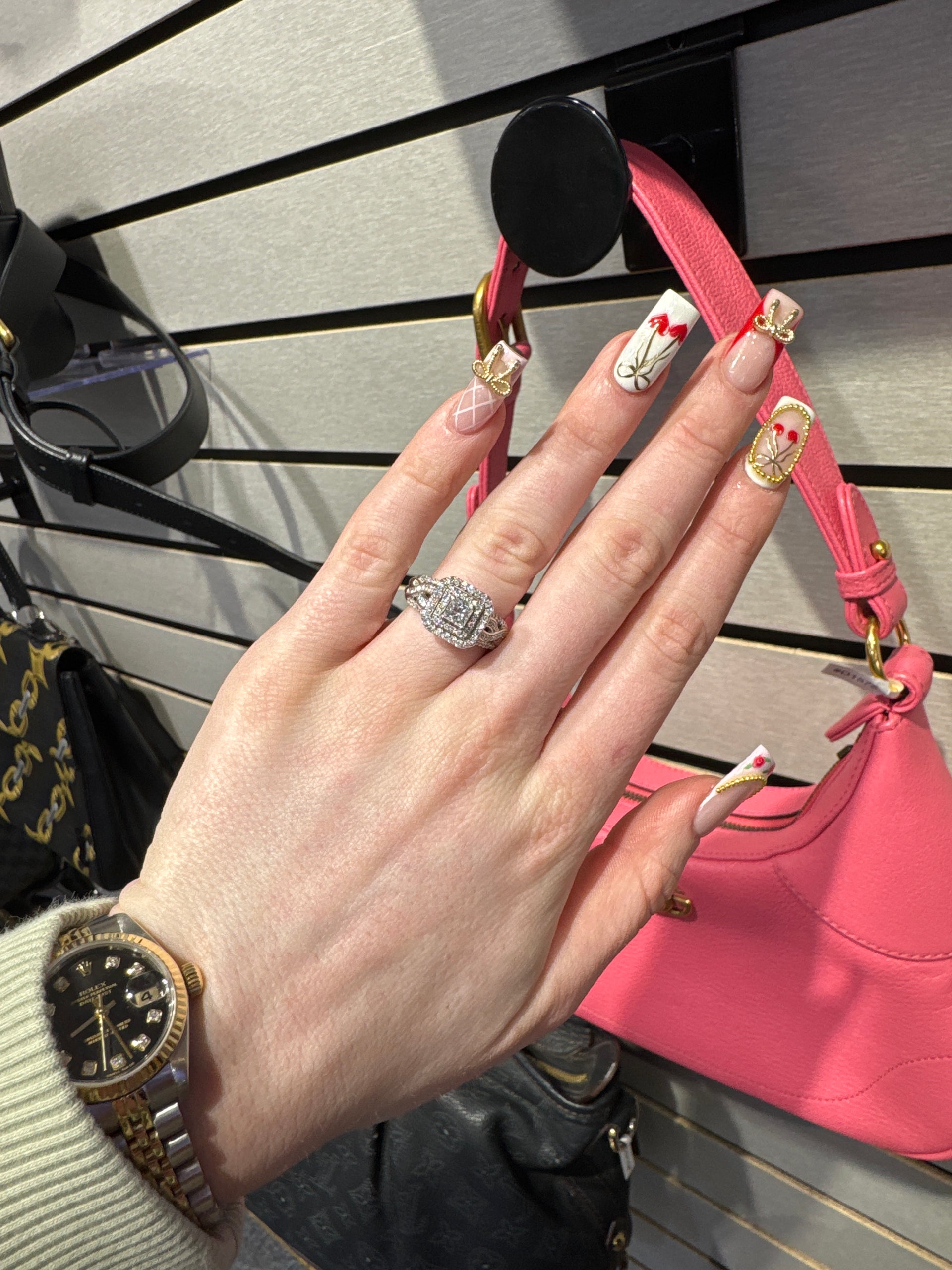 Natural Diamond Engagement Ring in 14K White Gold