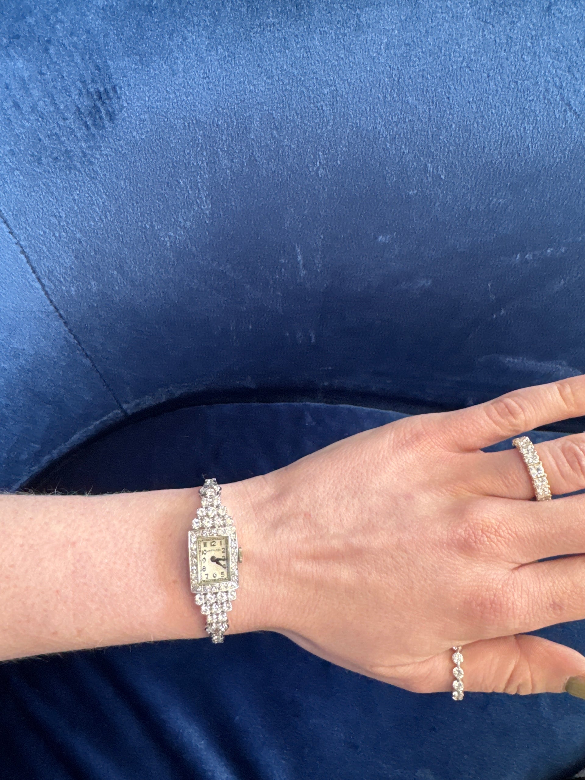 Vintage Hamilton Fine Platinum & Natural Diamond Ladies Watch with Approx. 4cttw. Natural Diamonds
