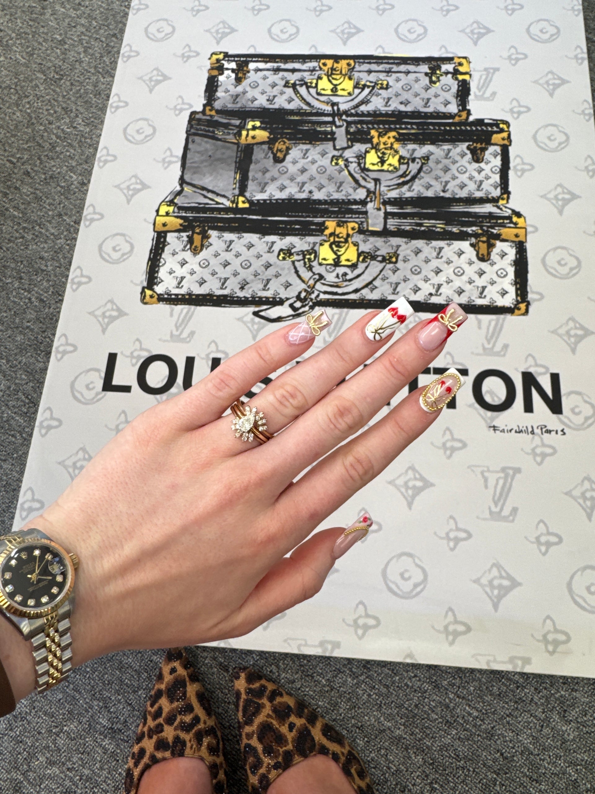 Pear Shaped Diamond Ring With Matching Guard