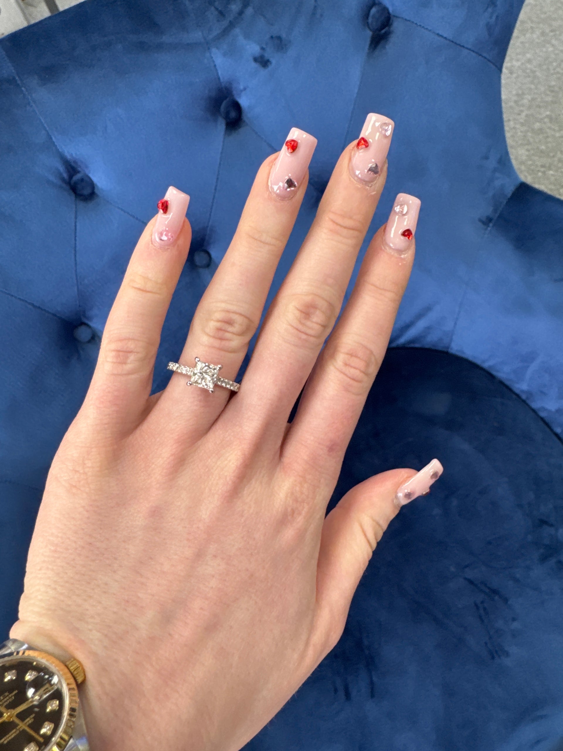 1.4ct. F VS1 Lab Grown Princess Cut Diamond Engagement Ring