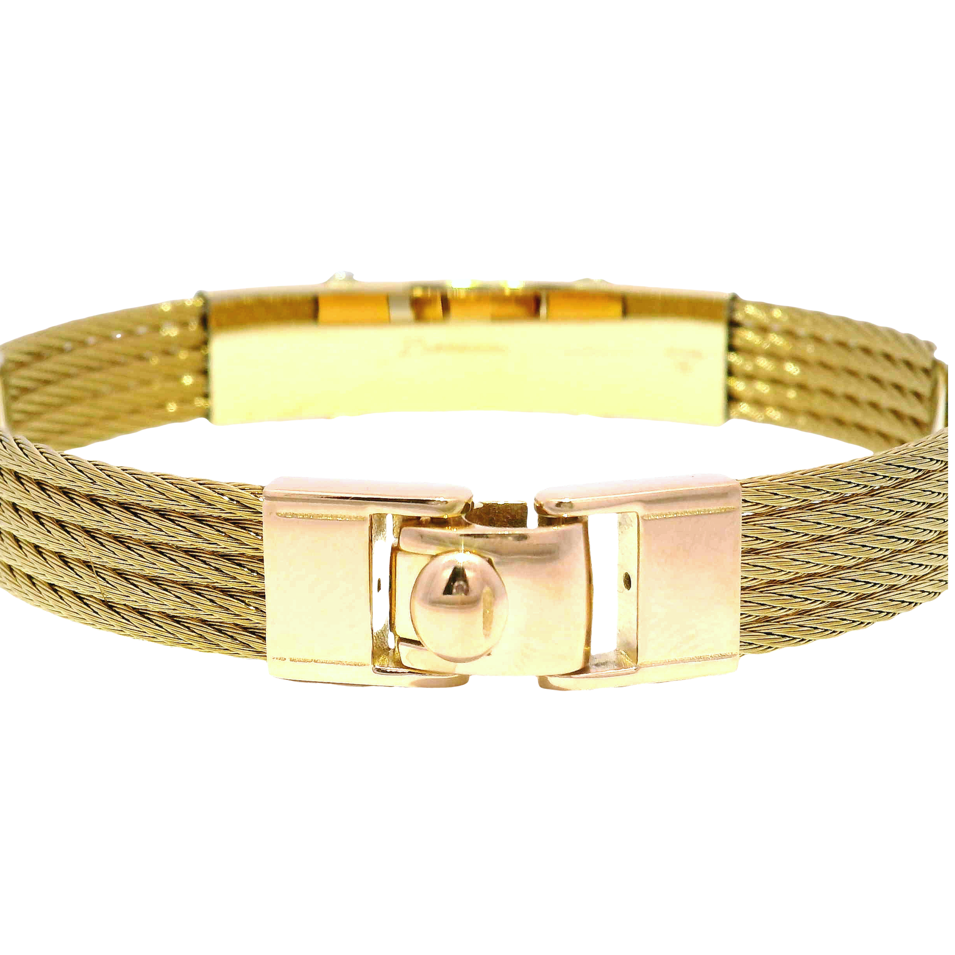 Bersani Designer 18K Yellow Gold Bracelet with Natural Accent Diamonds