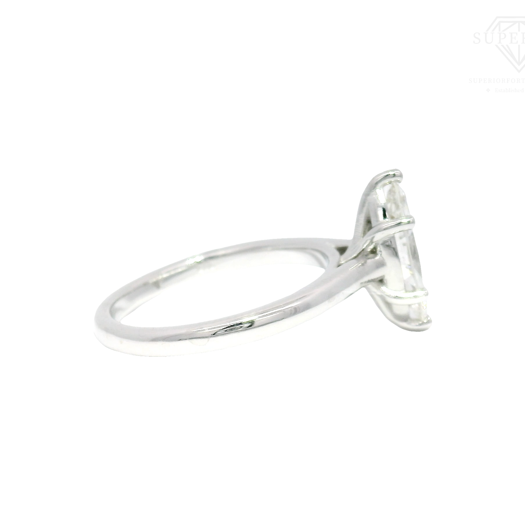1.25ct. Natural Marquise Cut Diamond in 14K White Gold Cathedral