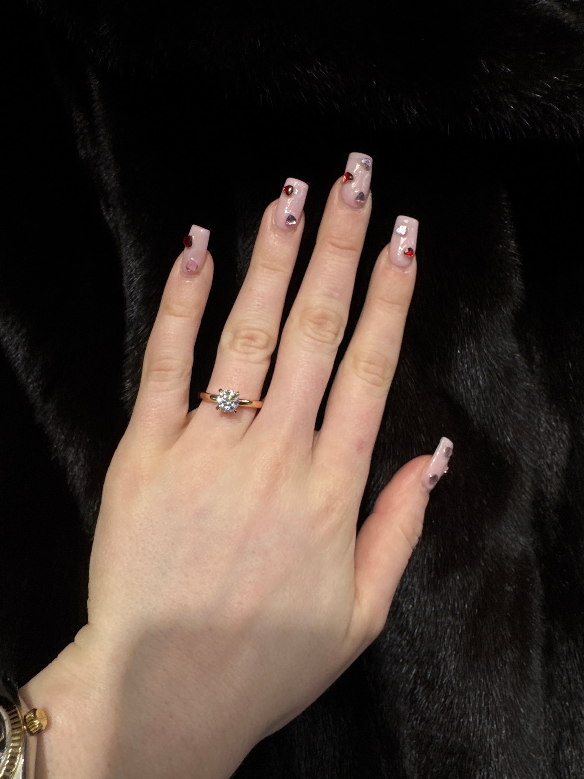 1.02ct. F SI1 Round Lab Grown Diamond Engagement Set in 14k Rose Gold