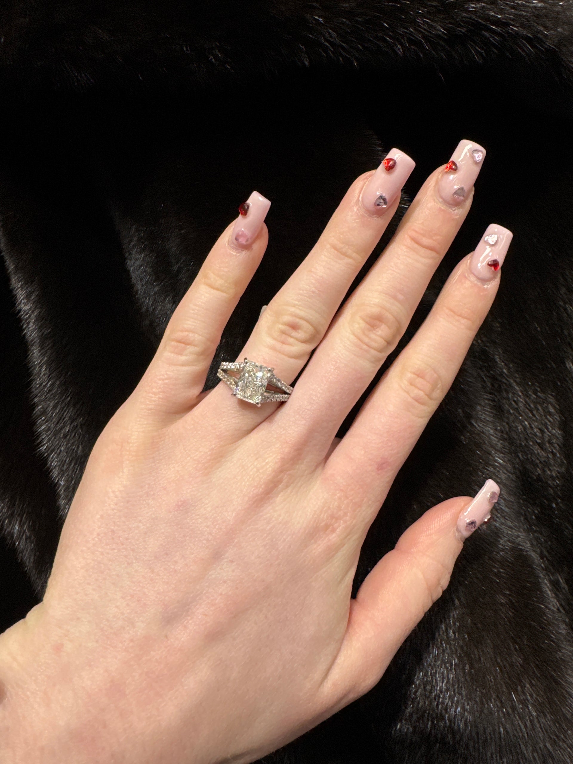 3.14ct. H VS1 Lab Grown Elongated Radiant Diamond Set in 14K White Gold