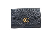 Gucci GG Marmont Black Flap Clutch
