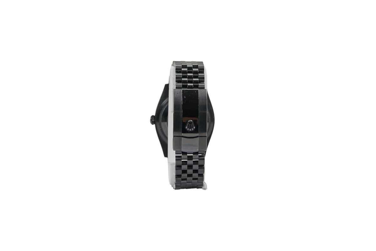 36mm Rolex Datejust Black PVD Coated with Aftermarket Diamond Bezel (OG Bezel Included)