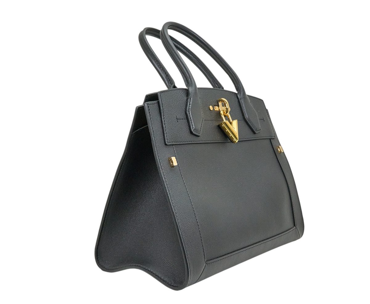 Louis Vuitton Steamer MM NM Calf Leather Black