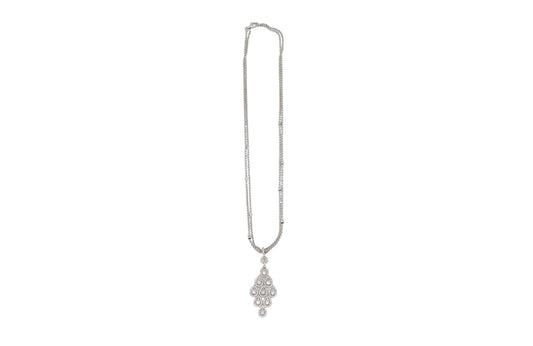 Natural Diamond Chandelier Style Pendant Set in 14K White Gold