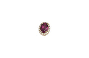 Tourmaline Pendant Set in 14K Yellow Gold Diamond Halo Mounting on 14K Yellow Gold Rope Chain