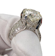 10.05ct K SI2 Natural Round Diamond in 6cttw. Natural Diamond & Platinum Mounting