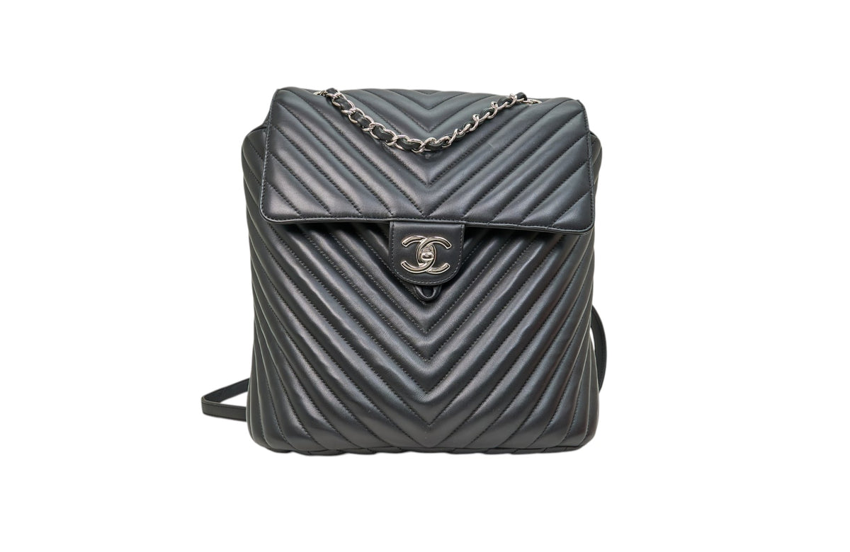 Chanel Urban Spirit Chevron Black Backpack