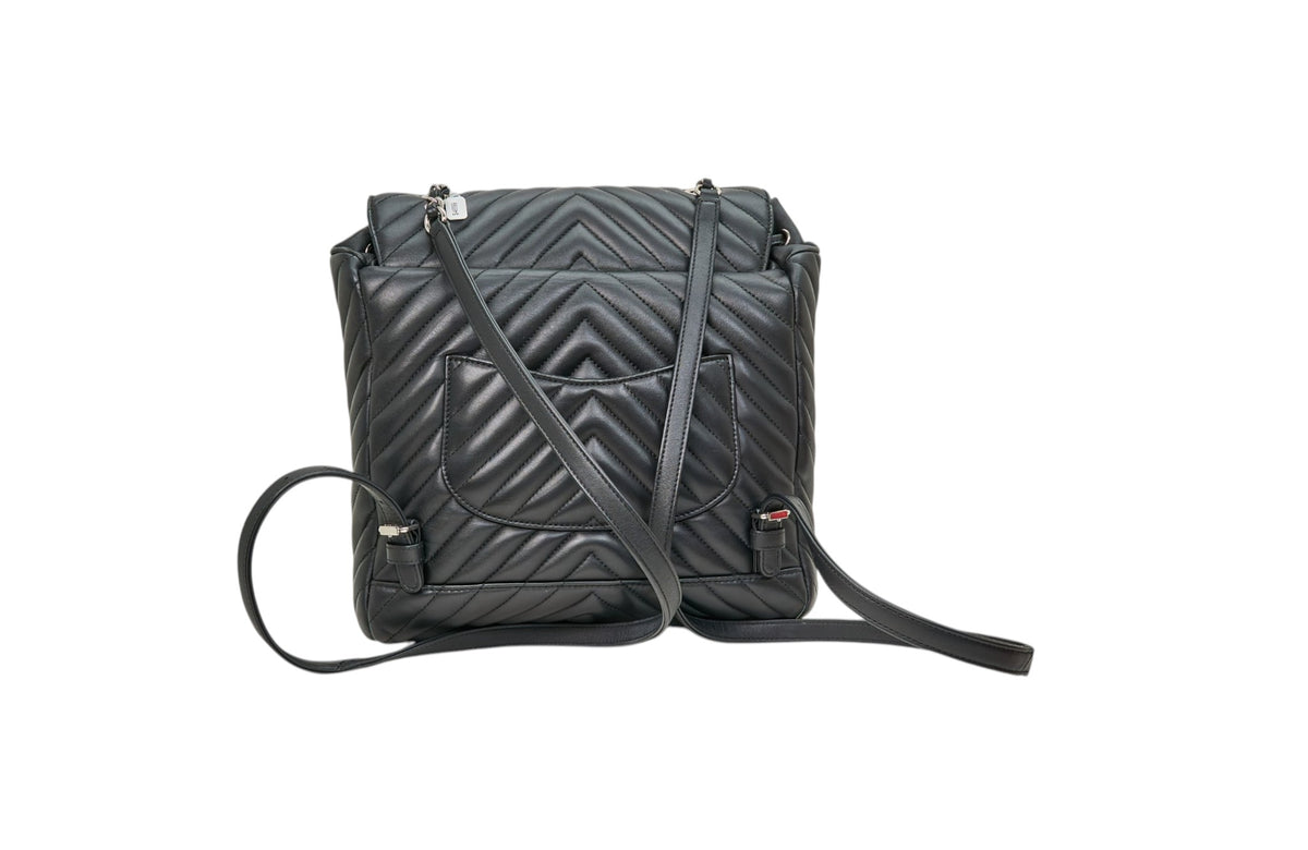 Chanel Urban Spirit Chevron Black Backpack
