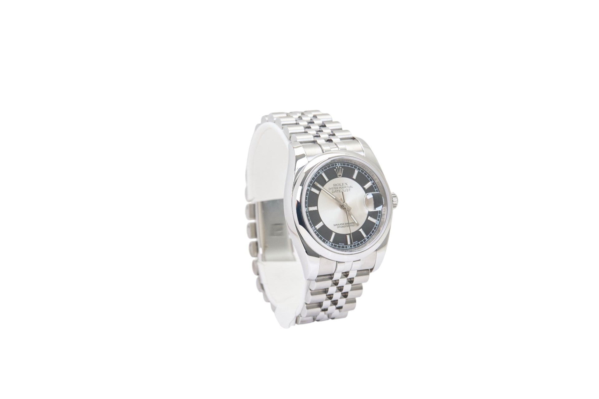 36mm Rolex Datejust "Tuxedo" on Hidden Clasp Jubilee