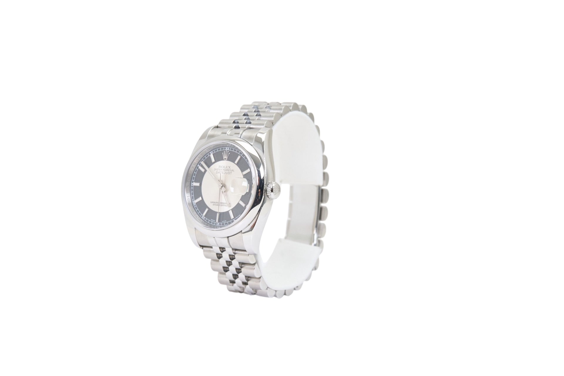 36mm Rolex Datejust "Tuxedo" on Hidden Clasp Jubilee