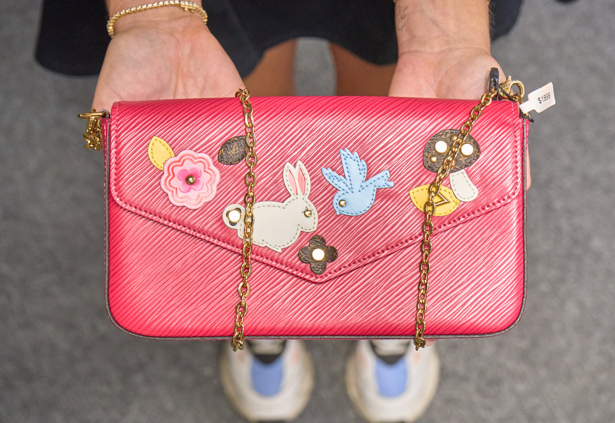 Louis Vuitton Felicie Pochette Epi Easter Bunny Patchwork Fuchsia