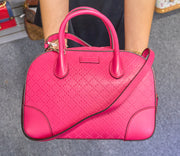 Gucci Diamante Pink Leather Bowling Bag